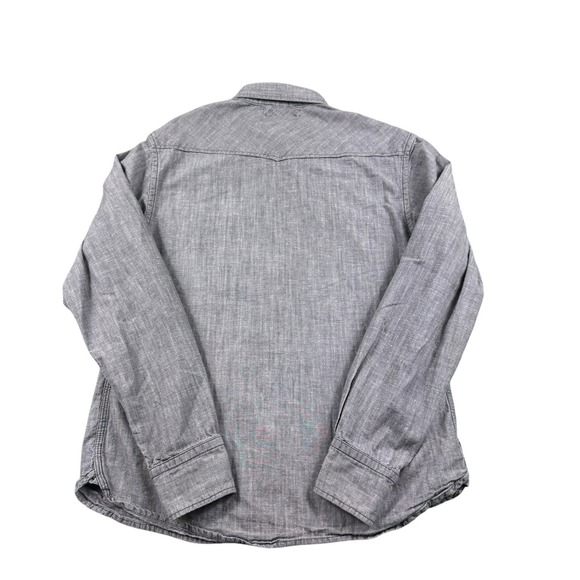 Maison Kitsune Gray Cotton Twill Fox Mens L/S Button Front Size M Japan - Picture 3 of 7